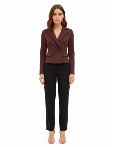 Blazer curto cintado em crepe scuba Rinascimento