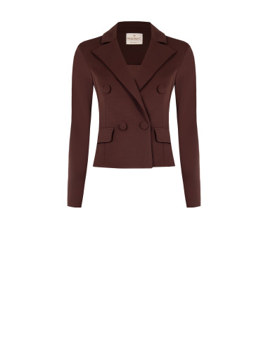 Blazer curto cintado em crepe scuba Rinascimento