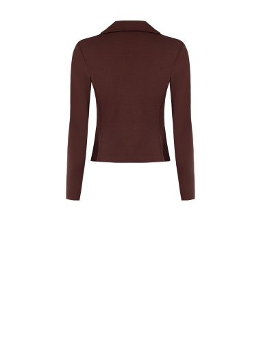 Blazer curto cintado em crepe scuba Rinascimento