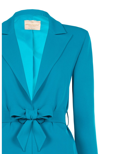 Blazer aberto em tecido cadi com cinto a condizer Rinascimento