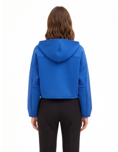 Casaco curto oversized em neoprene com capuz e bolsos Rinascimento 2