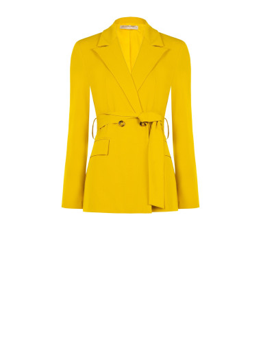 Casaco blazer de poliviscose com cinto a condizer Rinascimento