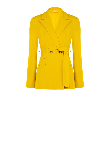Casaco blazer de poliviscose com cinto a condizer Rinascimento