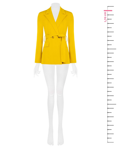 Casaco blazer de poliviscose com cinto a condizer Rinascimento
