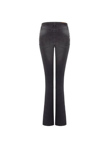 Jeans flare elásticos com cinto a condizer e fivela com logótipo RR Rinascimento