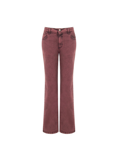 Jeans Wide Leg elásticos com efeito usado Rinascimento
