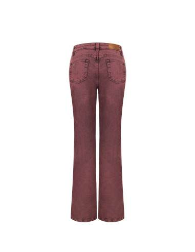 Jeans Wide Leg elásticos com efeito usado Rinascimento