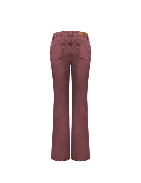 Jeans Wide Leg elásticos com efeito usado Rinascimento
