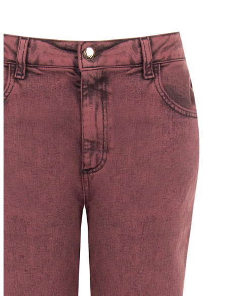 Jeans Wide Leg elásticos com efeito usado Rinascimento