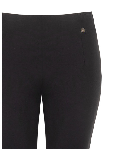 Calças flare cropped em mistura de viscose com elástico na cintura Rinascimento