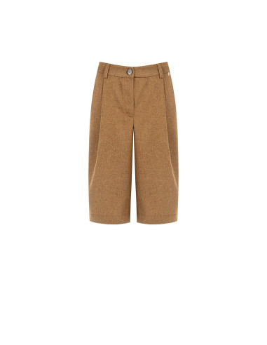 Bermudas de sarja de mistura de lã com pinças Rinascimento