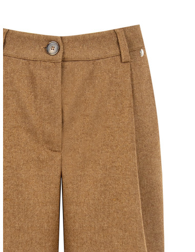 Bermudas de sarja de mistura de lã com pinças Rinascimento