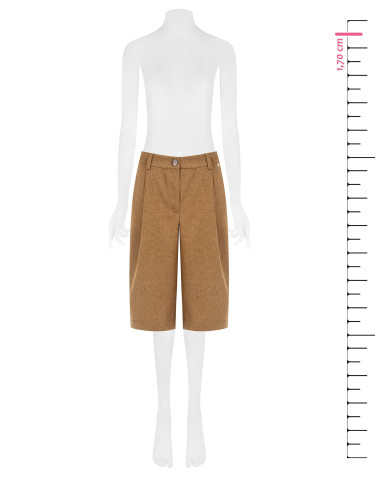 Bermudas de sarja de mistura de lã com pinças Rinascimento