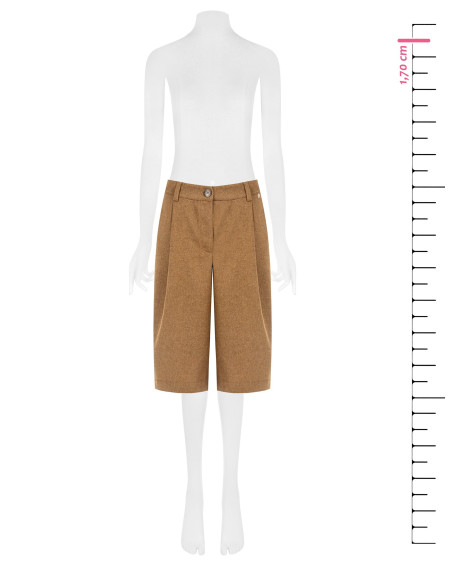 Bermudas de sarja de mistura de lã com pinças Rinascimento
