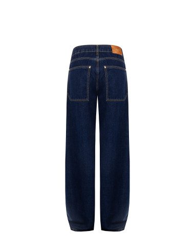 Calças de ganga wide leg com pinças Rinascimento