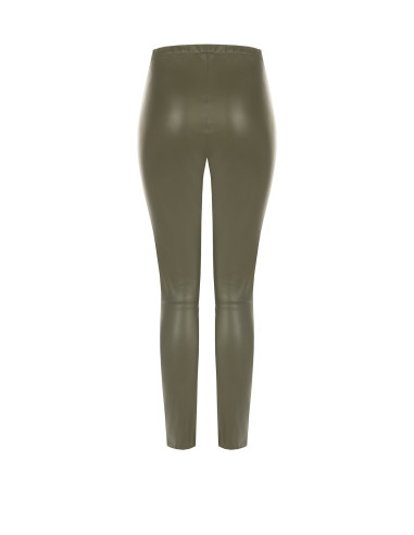 Leggings em imitação de pele com elástico na cintura Rinascimento