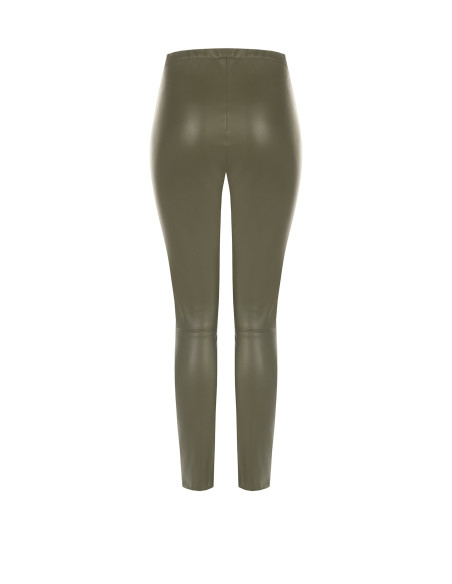 Leggings em imitação de pele com elástico na cintura Rinascimento
