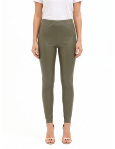 Leggings em imitação de pele com elástico na cintura Rinascimento