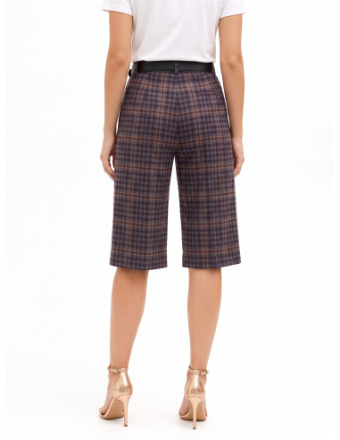 Bermudas tartan com pinças duplas Rinascimento