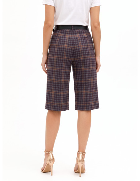 Bermudas tartan com pinças duplas Rinascimento
