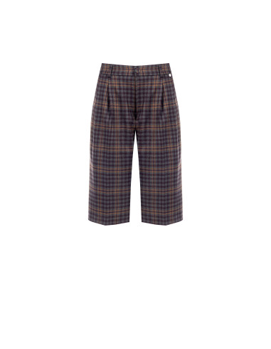 Bermudas tartan com pinças duplas Rinascimento