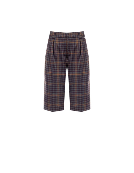 Bermudas tartan com pinças duplas Rinascimento