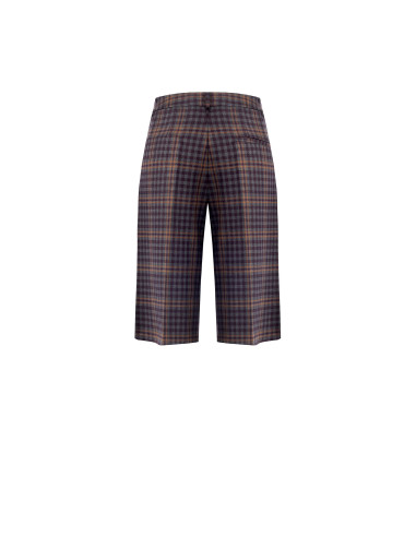 Bermudas tartan com pinças duplas Rinascimento