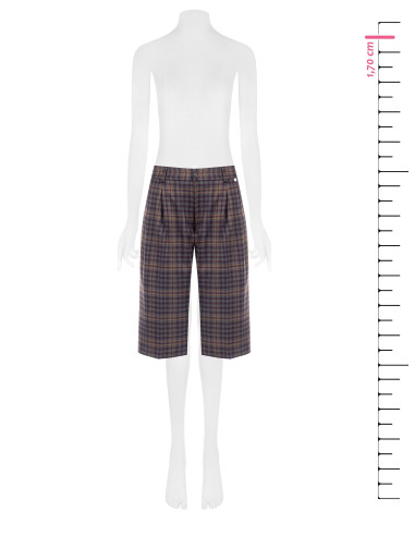 Bermudas tartan com pinças duplas Rinascimento