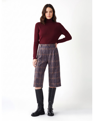 Bermudas tartan com pinças duplas Rinascimento