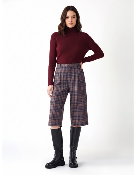 Bermudas tartan com pinças duplas Rinascimento