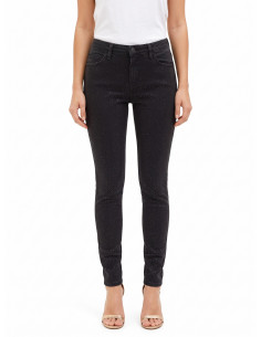Jeans skinny elásticos revestidos de lantejoulas na parte da frente Rinascimento