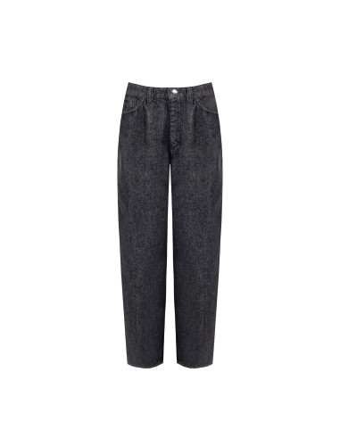 Jeans Wide Leg com etiqueta do logótipo no bolso traseiro Rinascimento