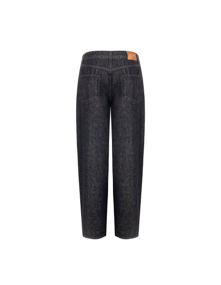 Jeans Wide Leg com etiqueta do logótipo no bolso traseiro Rinascimento