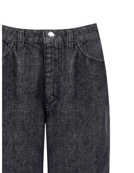 Jeans Wide Leg com etiqueta do logótipo no bolso traseiro Rinascimento