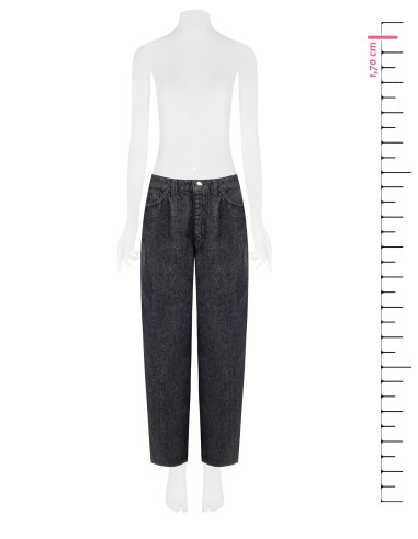 Jeans Wide Leg com etiqueta do logótipo no bolso traseiro Rinascimento