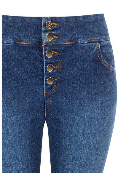 Jeans skinny elásticos com pequenas aberturas nos tornozelos Rinascimento