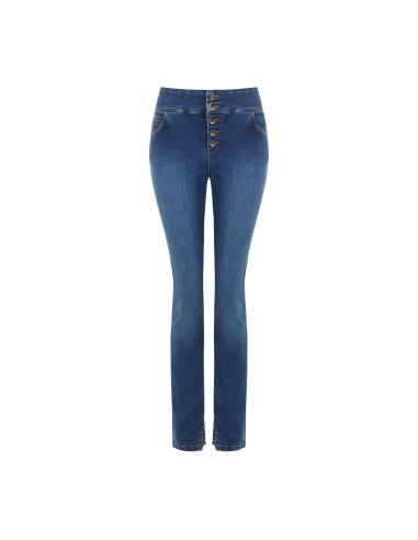 Jeans skinny elásticos com pequenas aberturas nos tornozelos Rinascimento