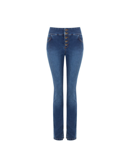Jeans skinny elásticos com pequenas aberturas nos tornozelos Rinascimento