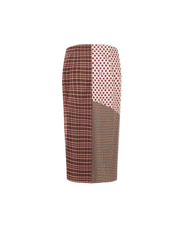 Saia comprida envelope em patchwork, atada na lateral Rinascimento