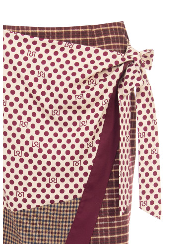 Saia comprida envelope em patchwork, atada na lateral Rinascimento