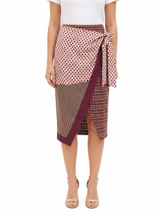 Saia comprida envelope em patchwork, atada na lateral Rinascimento