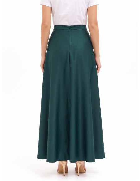 Saia maxi em cetim com bolsos Rinascimento