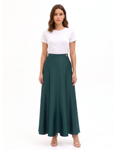 Saia maxi em cetim com bolsos Rinascimento
