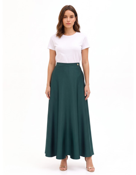 Saia maxi em cetim com bolsos Rinascimento