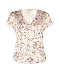 Blusa Fluida Curvy em Cetim com Padrão Floral Rinascimento Curvy
