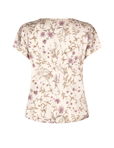 Blusa Fluida Curvy em Cetim com Padrão Floral Rinascimento Curvy