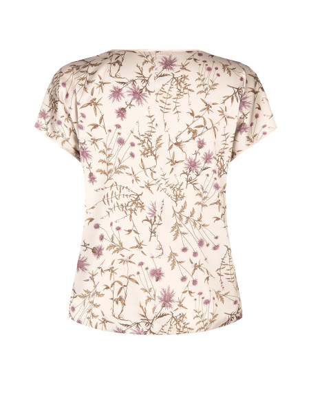 Blusa Fluida Curvy em Cetim com Padrão Floral Rinascimento Curvy