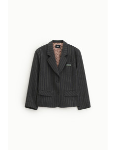 Blazer A Righe Con Tasche Frontali E Fodera Fantasia Dixie - Vestit... 2