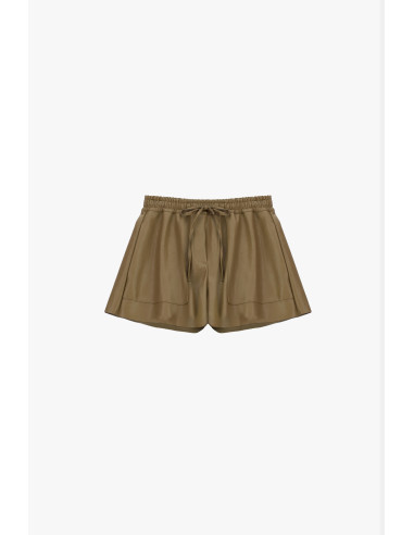 Calções de corte regular com bolsos aplicados e cordão Dixie - Oliva