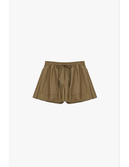 Calções de corte regular com bolsos aplicados e cordão Dixie - Oliva